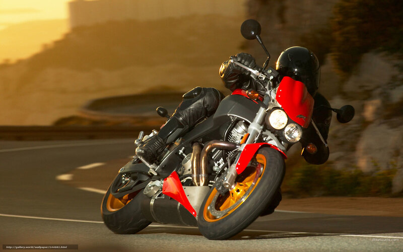 Motorcyclist on Road — Black, Dramatic, Sunset, Photograph