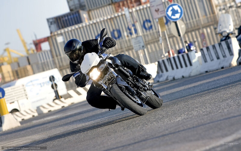 Motorcyclist on Road — Black, Dynamic, Afternoon, Photograph, Container