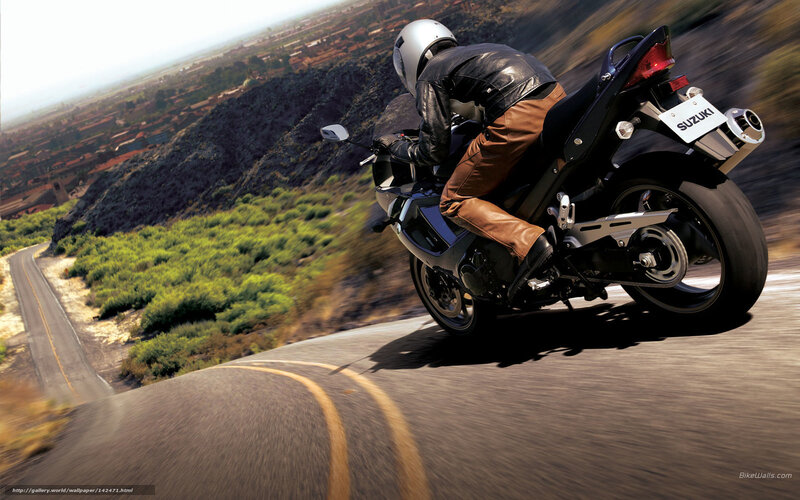 Motorcyclist on Road — Black, Dynamic, Afternoon, Photograph, Helmet, Leather Jacket
