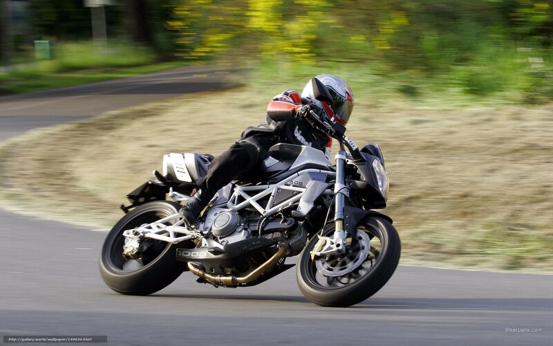 Motorcyclist on Road — Black, Dynamic, Afternoon, Photograph