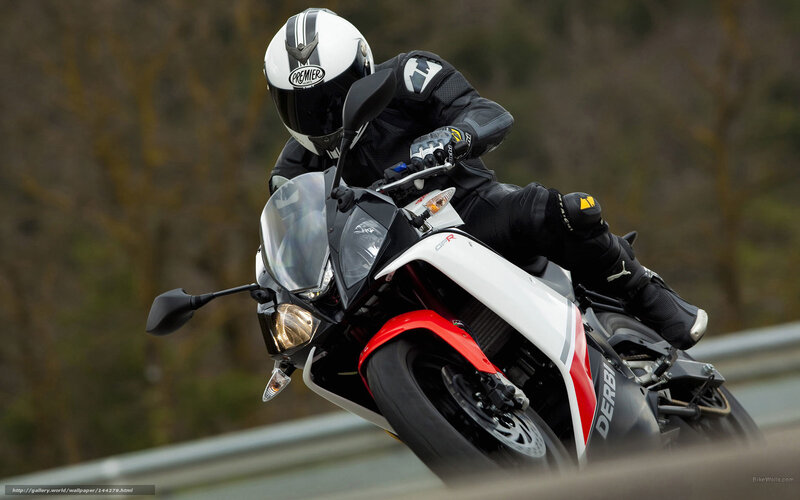 Motorcyclist on Road — Black, Dynamic, Photograph, Helmet, Trees