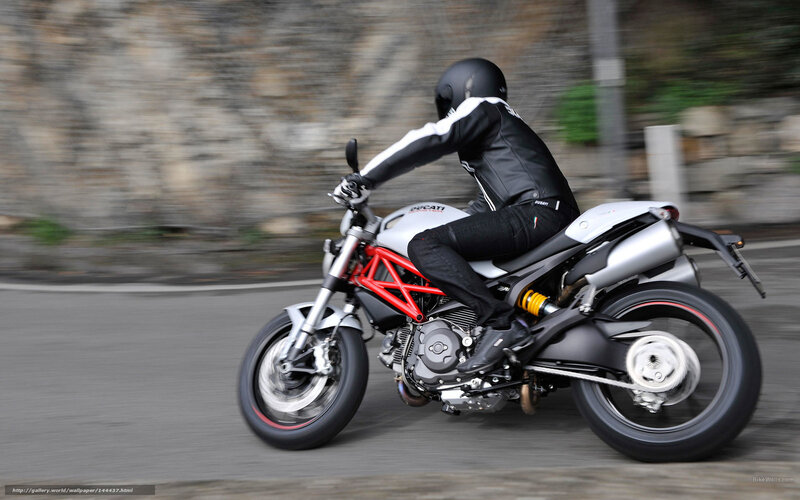 Motorcyclist on Road — Black, Dynamic, Photograph, Motorcycle