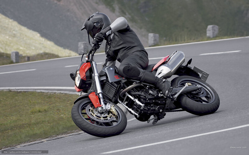 Motorcyclist on Road — Black, Dynamic, Photograph