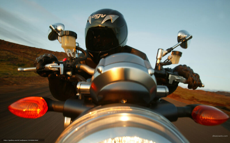 Motorcyclist on Road — Black, Dynamic, Sunset, Photograph, Helmet