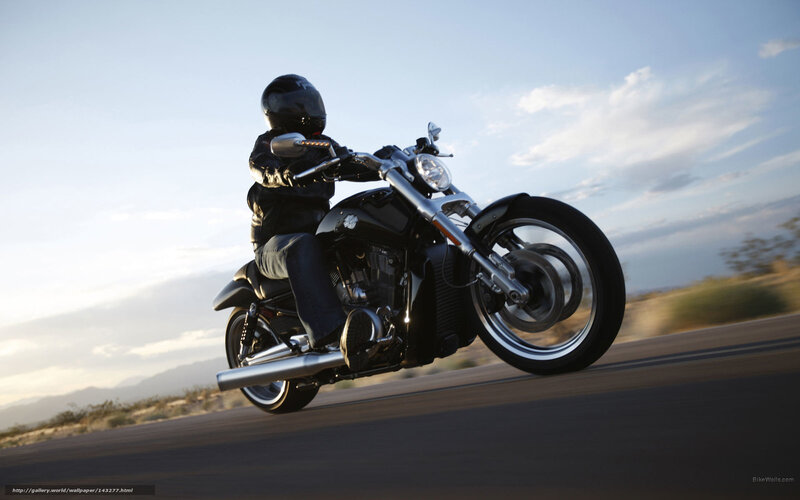 Motorcyclist on Road — Black, Dynamic, Sunset, Photograph