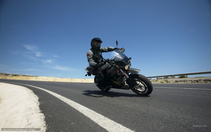 Motorcyclist on Road — Blue, Open