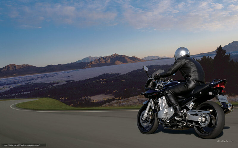 Motorcyclist on Road — Blue, Serene, Sunset