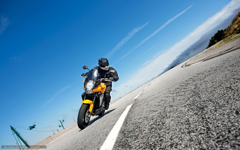 Motorcyclist on Road — Blue
