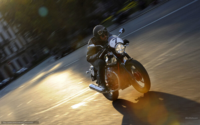 Motorcyclist on Road — Brown, Dynamic
