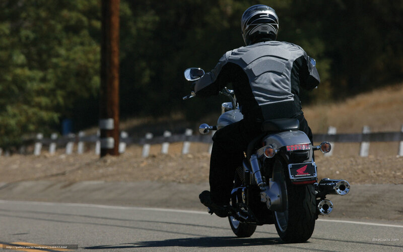 Motorcyclist on Road — Gray, Calm