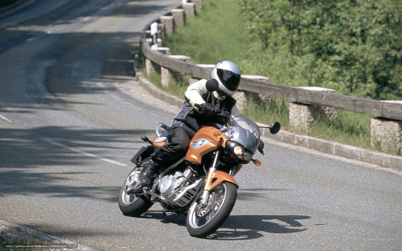 Motorcyclist on Road — Orange, Active