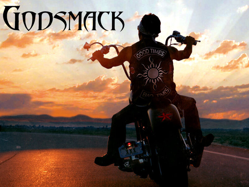 Motorcyclist on Road — Orange, Dramatic, Sunset