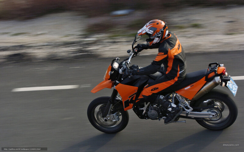 Motorcyclist on Road — Orange, Dynamic, Photograph, Helmet