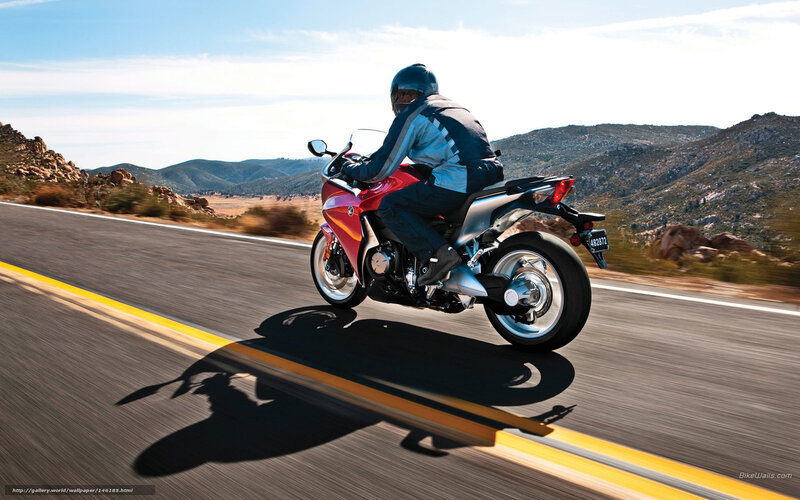 Motorcyclist on Road — Red, Dynamic, Afternoon, Photograph