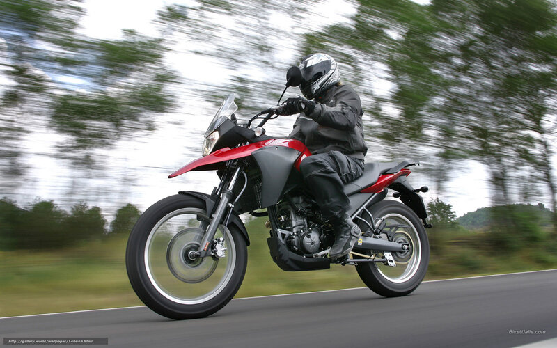 Motorcyclist on Road — Red, Dynamic, Afternoon