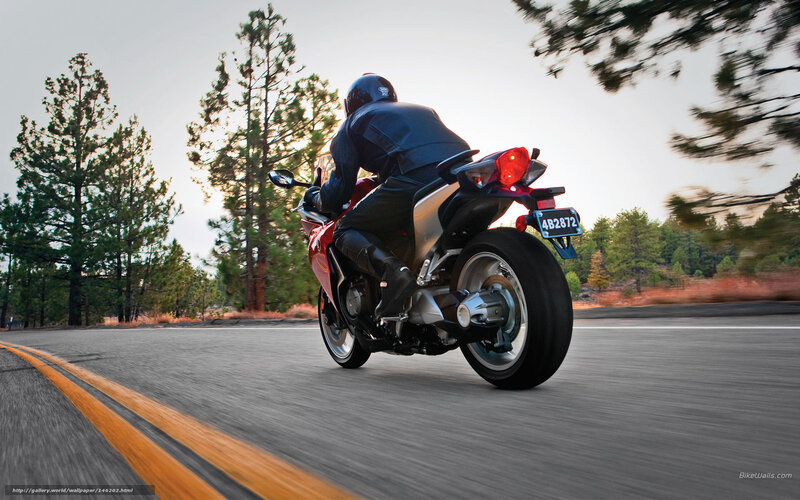 Motorcyclist on Road — Red, Dynamic, Sunset, Photograph