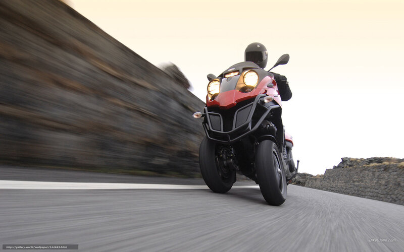 Motorcyclist on Road — Red, Dynamic, Sunset