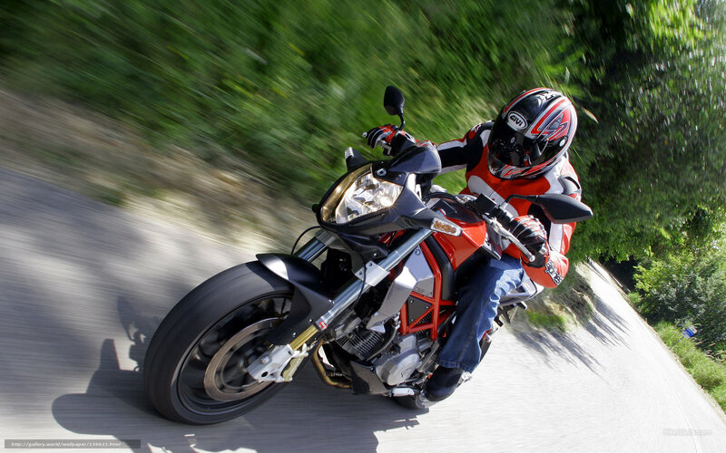 Motorcyclist on Road — Red