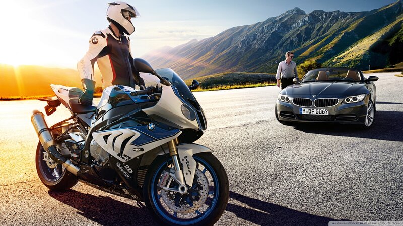 Motorcyclist on Road — Silver, Dramatic