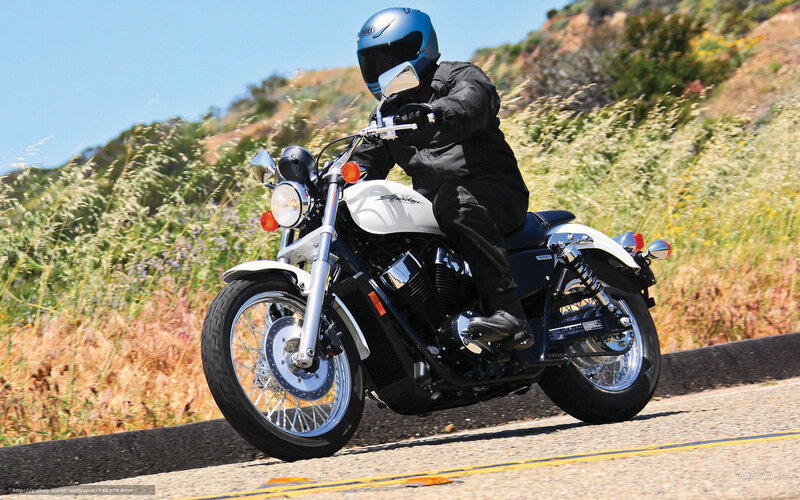 Motorcyclist on Road — White, Active