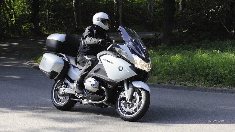 Motorcyclist on Road — White, Calm