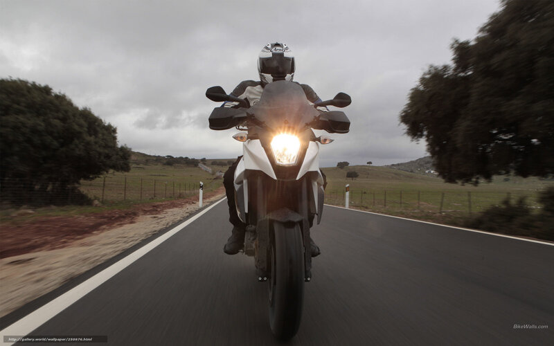 Motorcyclist on Road — White, Dramatic, Afternoon