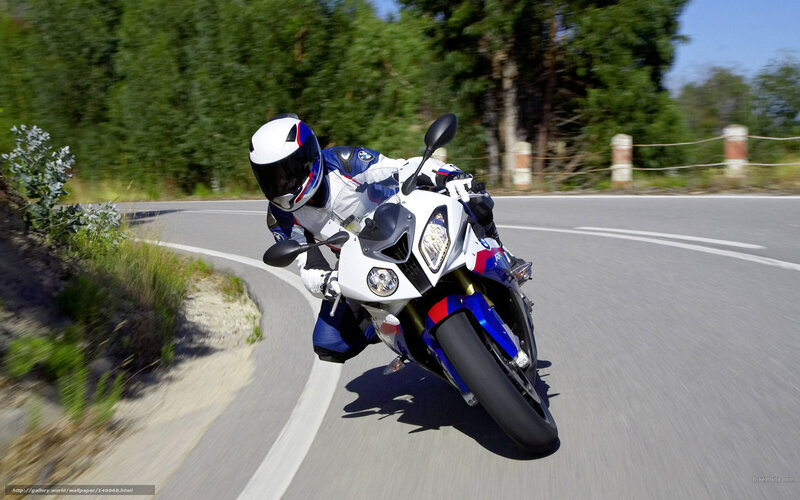 Motorcyclist on Road — White, Dynamic, Afternoon, Photograph, Trees, Helmet
