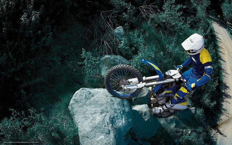Motorcyclist on Rocks