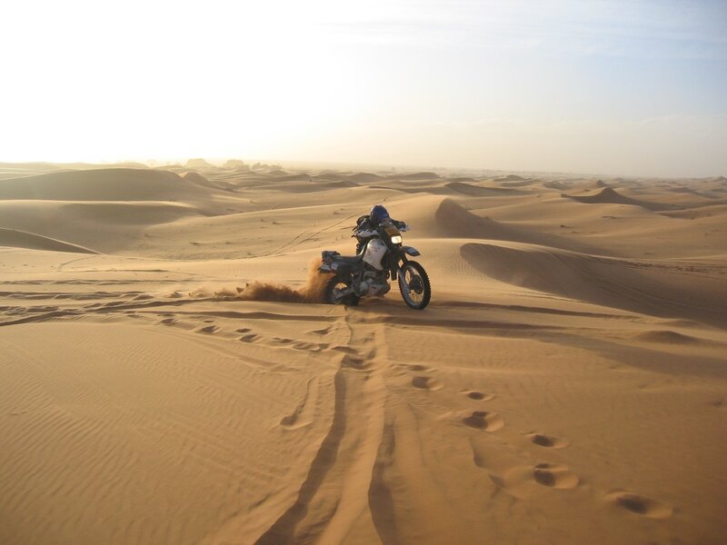 Motorcyclist on Sand Dune