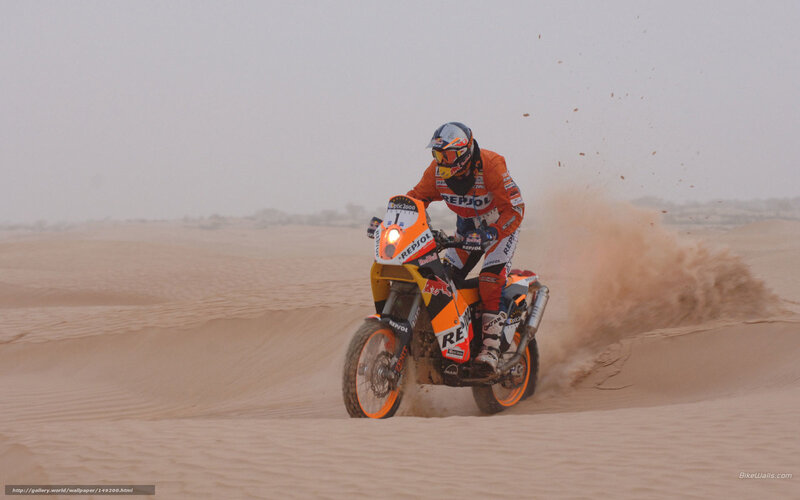 Motorcyclist on Sand Dunes — Orange
