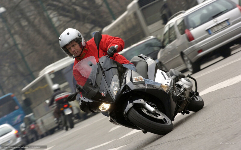 Motorcyclist on Scooter — Black