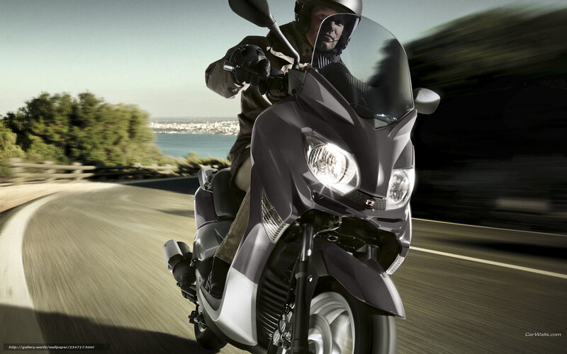 Motorcyclist on Scooter — Gray, Dynamic