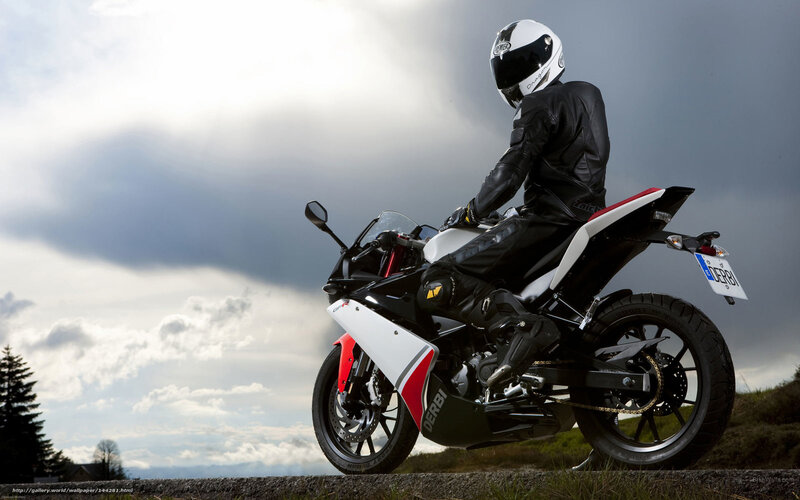 Motorcyclist on Sportbike — Black, Dramatic