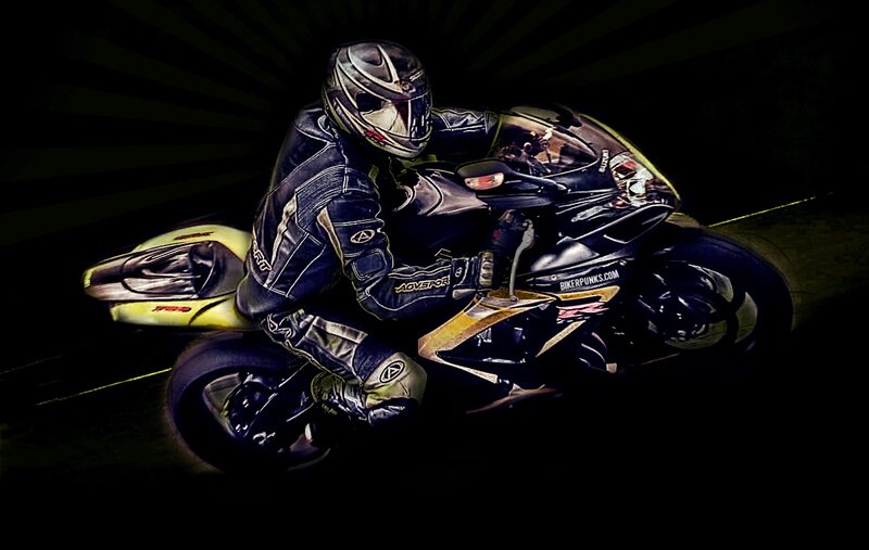 Motorcyclist on Sportbike — Black