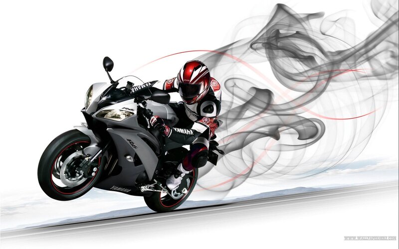Motorcyclist on Sportbike — Gray