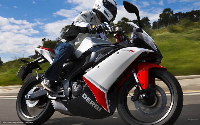 Motorcyclist on Sportbike — White, Dynamic