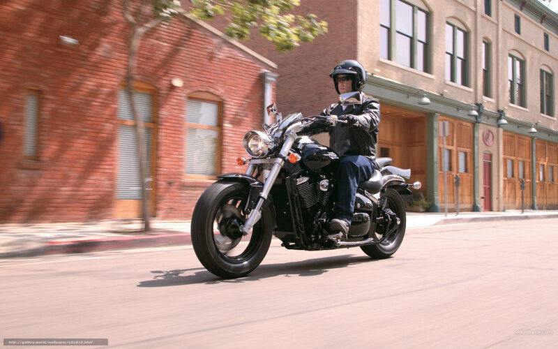 Motorcyclist on Street — Black, Dynamic, Afternoon, Photograph, Building