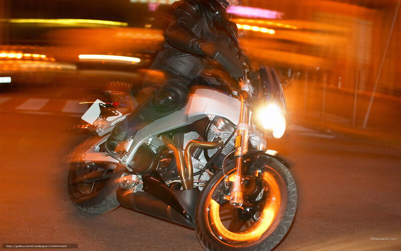 Motorcyclist on Street — Orange