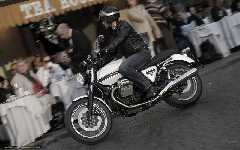 Motorcyclist on Street — White, Dynamic, Afternoon