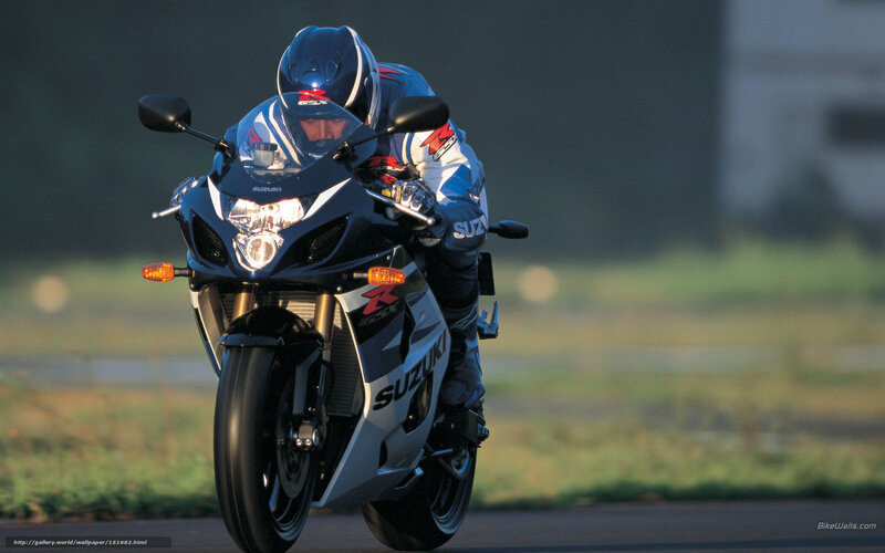 Motorcyclist on Suzuki — Blue