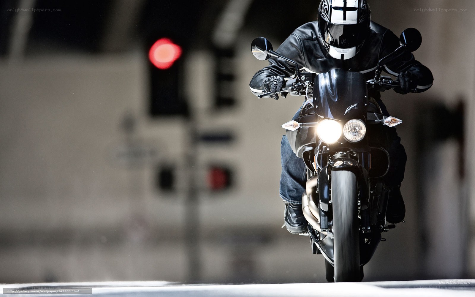 Motorcyclist on the road