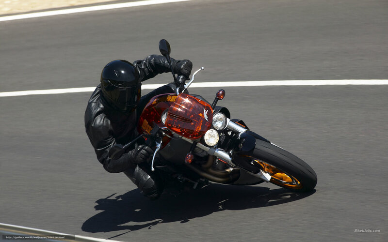 Motorcyclist on Track — Black, Dynamic, Afternoon, Photograph, Motorcycle, Rider