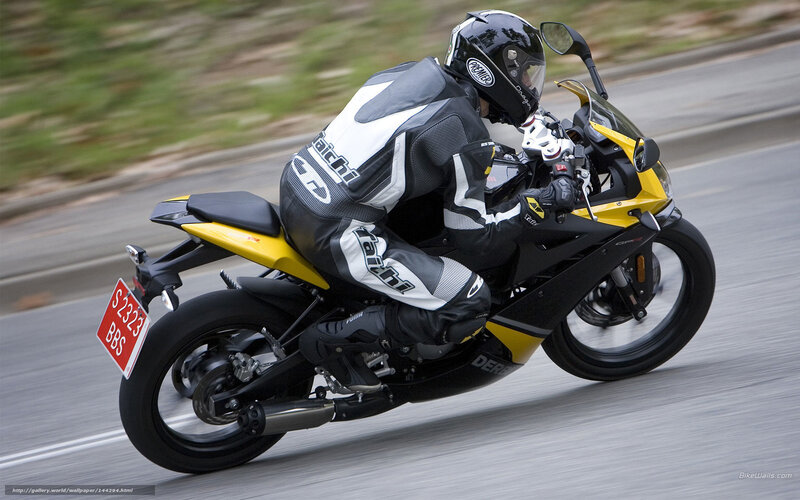 Motorcyclist on Track — Black, Dynamic, Photograph, Motorcycle, Rider, Road