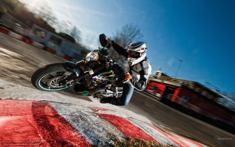 Motorcyclist on Track — Blue, Dynamic, Afternoon, Photograph, Helmet, Motorcycle
