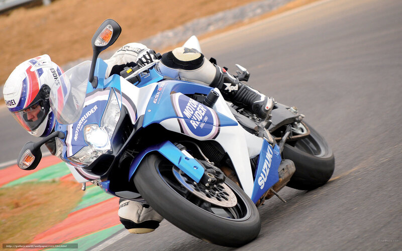 Motorcyclist on Track — Blue, Dynamic, Photograph, Racing Bike