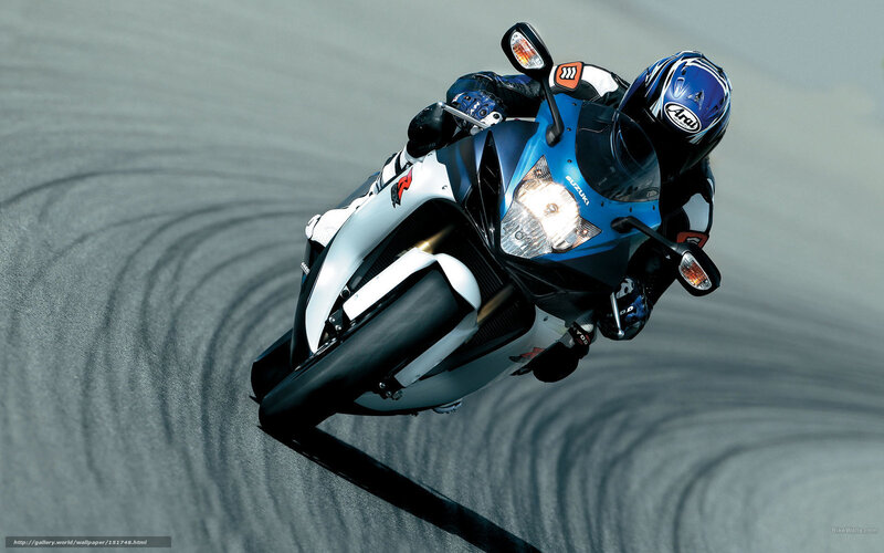 Motorcyclist on Track — Blue, Dynamic, Photograph