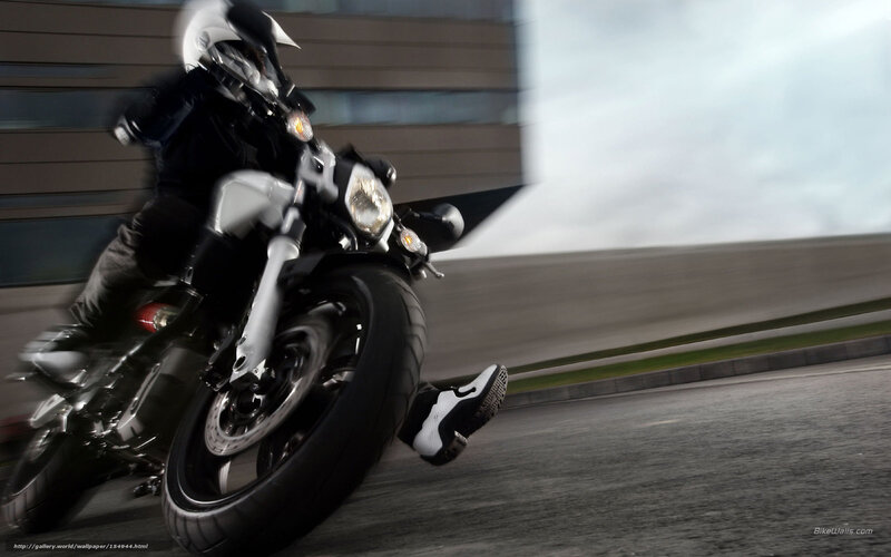 Motorcyclist on Track — Gray, Dynamic, Afternoon