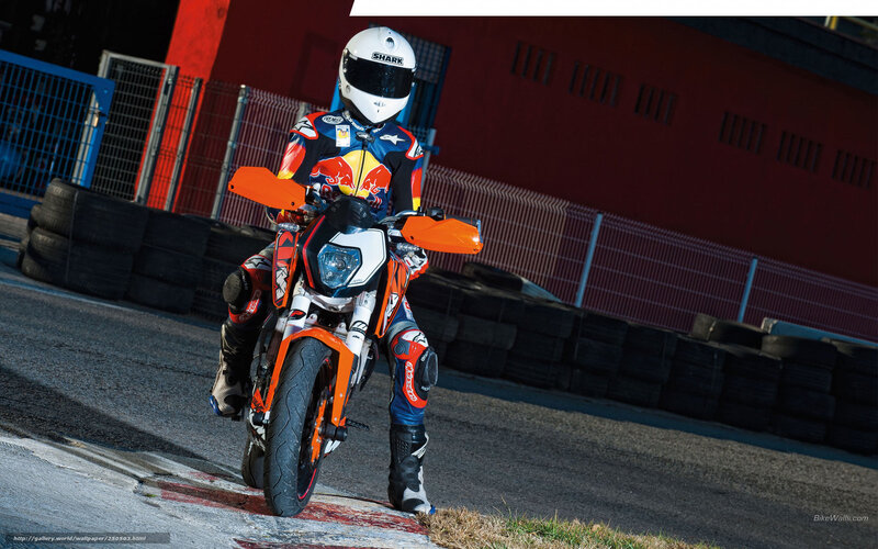 Motorcyclist on Track — Orange, Dynamic, Afternoon, Photograph, Helmet, Tires