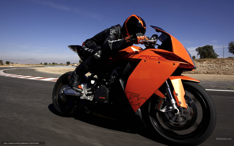 Motorcyclist on Track — Orange, Dynamic, Afternoon