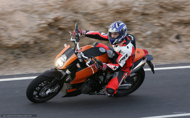 Motorcyclist on Track — Orange, Dynamic, Photograph